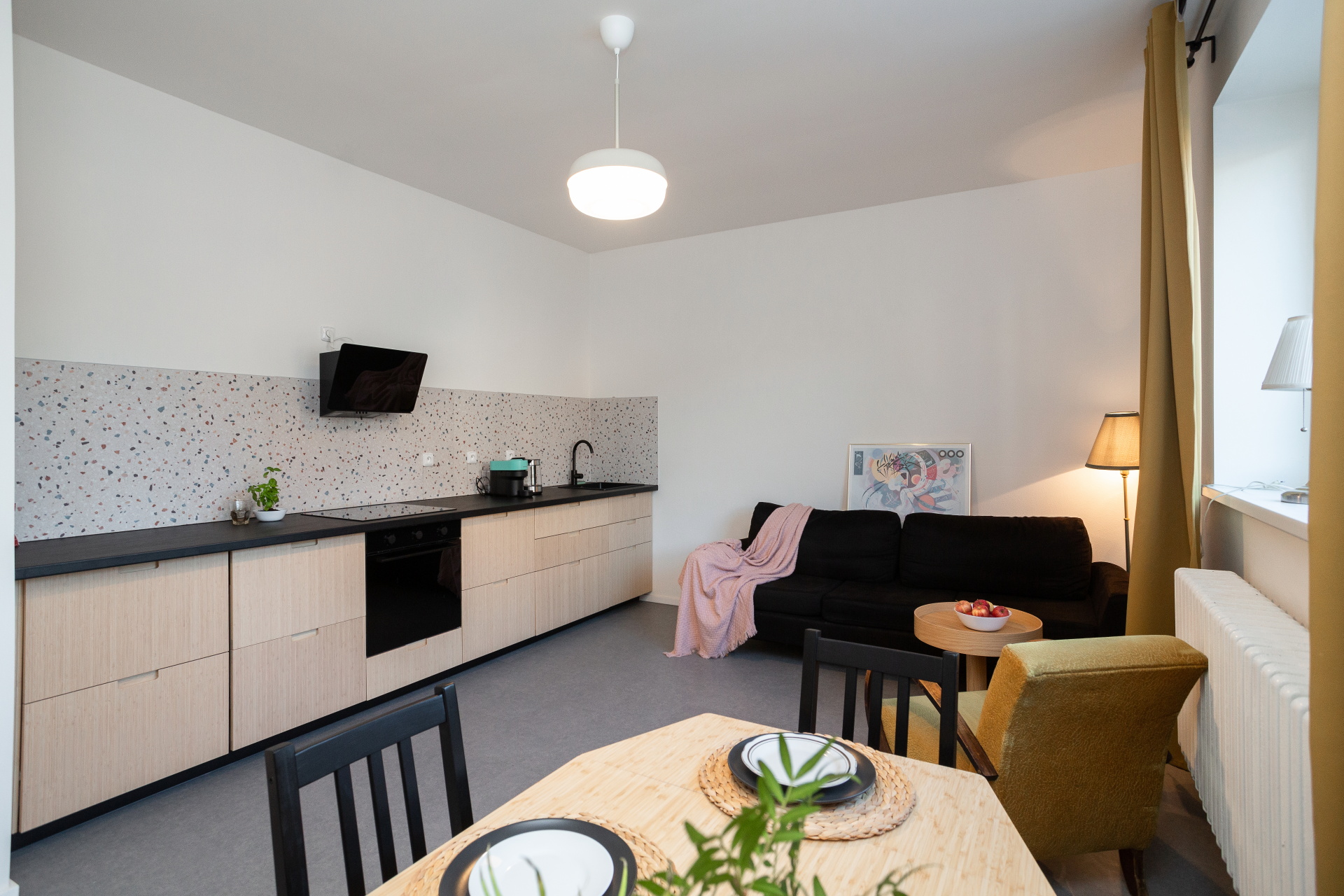 Apartmán 3 — kuchyně s obývákem